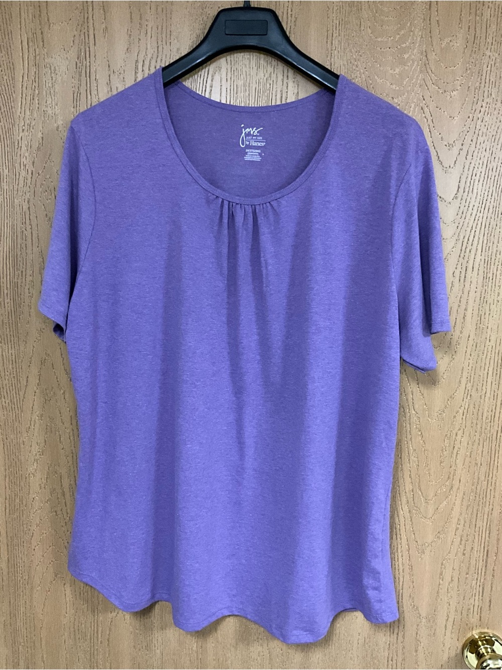 Just My Size Purple Short Sleeve Scoop Neck Top